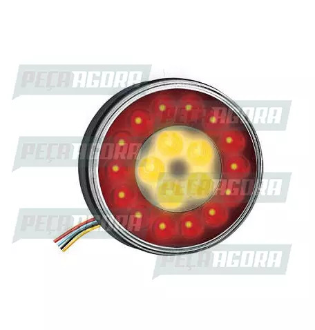LANTERNA TRASEIRA UNIVERSAL 19 LEDS DIRECIONAL/FREIO/POSICAO BIVOLT VM/AM - PL08