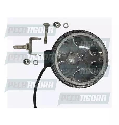 FAROL MILHA REDONDO BIVOLT 110X110X55 MM COM  9 LEDS 3 W COM BORDA BRANCA TOP (4