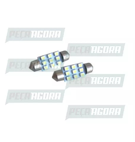 PAR LAMPADA IMPORTADA LED TORPEDO 12V 09 LEDS 36MM BRANCA (454922)