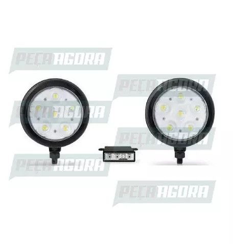 PAR FAROL POLI REDONDO ESTROBO 06 LEDS PRETO BIVOLT AMARELO (452685)
