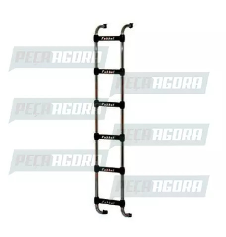 ESCADA TRASEIRA CROMADA VOLVO FH 2010 6 DEGRAUS FABBOF (424735)