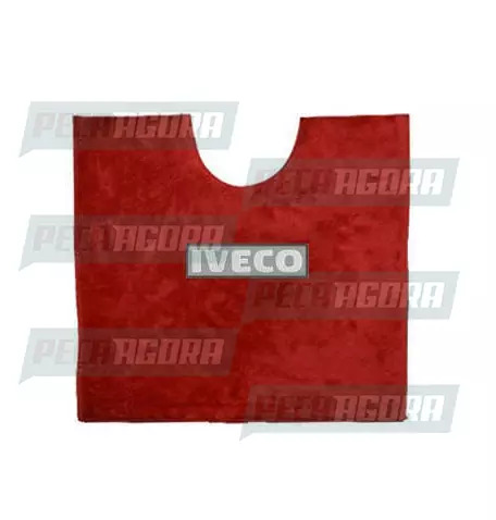 TAPETINHO PELUCIA CHINIL MEIA LUA MOTORISTA 55X50 PARA IVECO VERMELHO (441838)