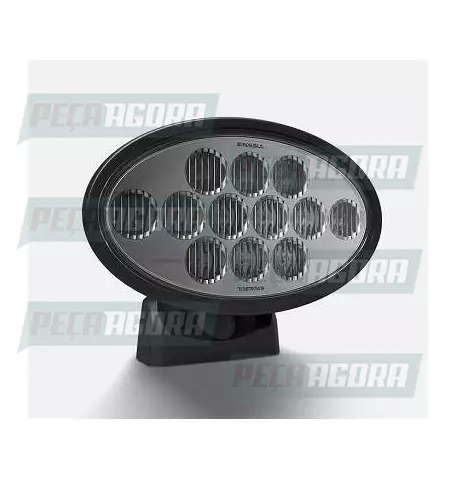 FAROL OVAL 12 LEDS BIVOLT PRETO WIDE BEAM 40 GRAUS COM BASE 2301 (454491)