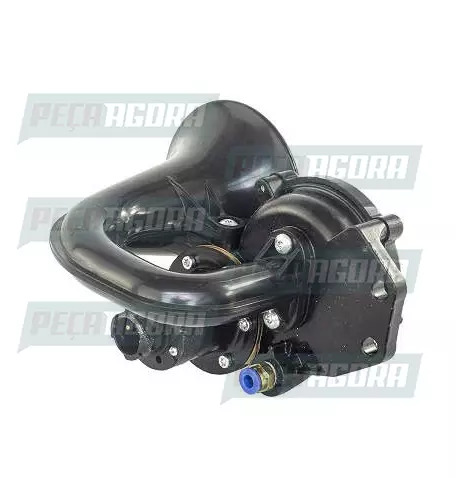 BUZINA A AR UNIVERSAL CAMINHOES COM VALVULA ELETRICA 12V 1 CORNETA PRETA VTO (45