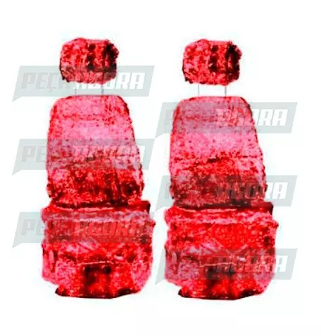 CAPA PELUCIA CHINIL BANCO C/LOGO MB ATEGO 2016/17/18/19 2 BANCOS GAUCHA VERMELHA