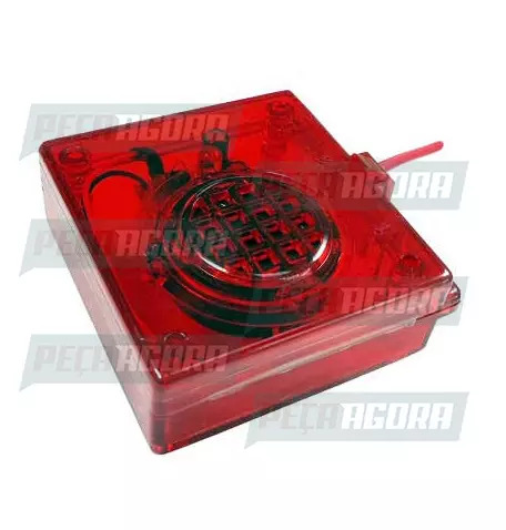 SINALIZADOR ELETRONICO QUADRADO CAMINHOES BASCULANTE LED BIVOLT DNI 0526 (455304