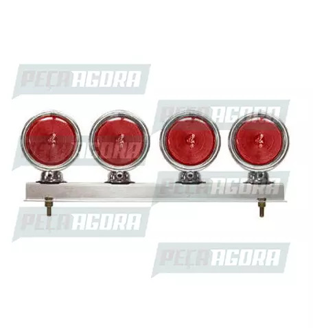 LANTERNA TRASEIRA 04 LENTES BOJUDA ALTA COM SUPORTE CROMADO - VM PRADOLUX PL0650
