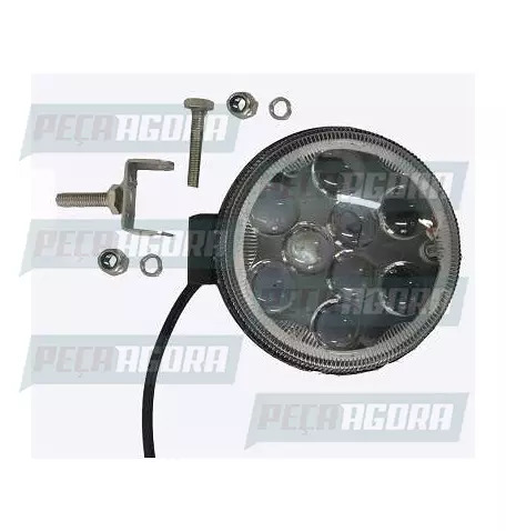 FAROL MILHA REDONDO BIVOLT 110X110X55 MM COM  9 LEDS 3 W COM BORDA AZUL TOP (456