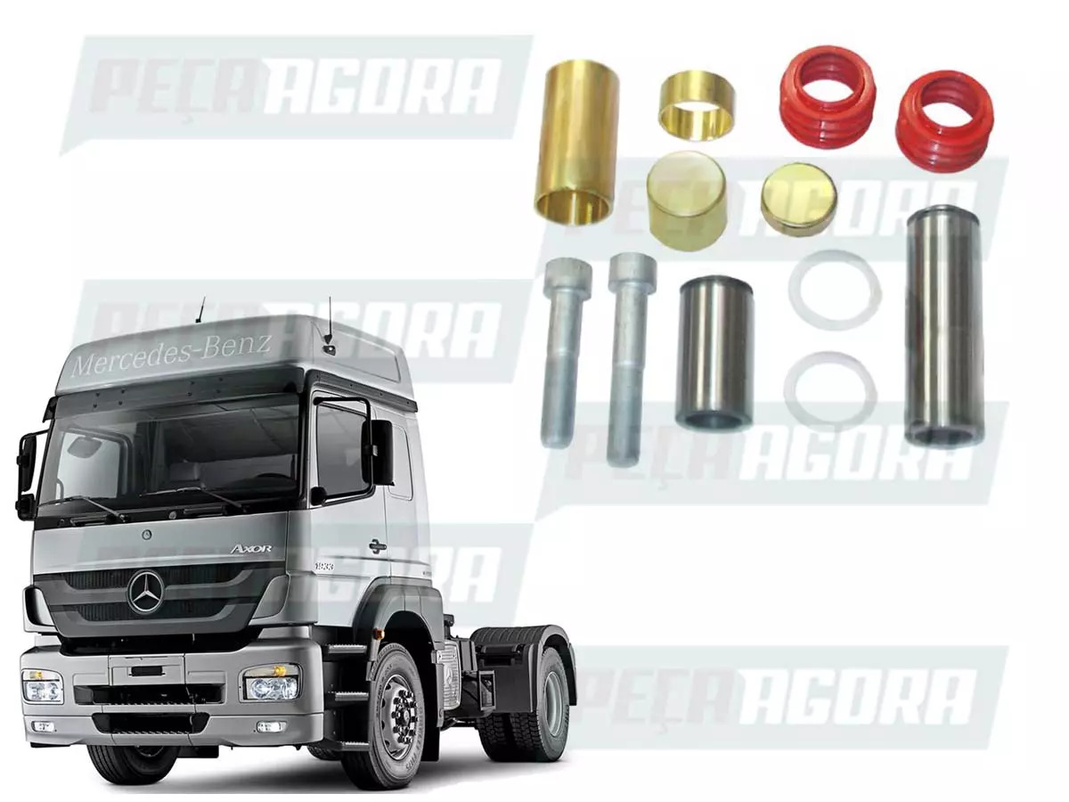 CONJUNTO GUIAS JUNTAS PINCA FREIO MB MERCEDES AXOR 1938S 1944S (K002872.)