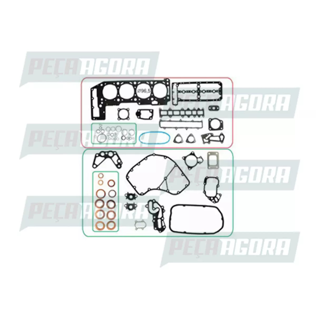 JOGO JUNTAS COMPLETO MOTOR PARA IVECO DAILY 35S14 35C14 35C15 40C14 40S14 45S17 