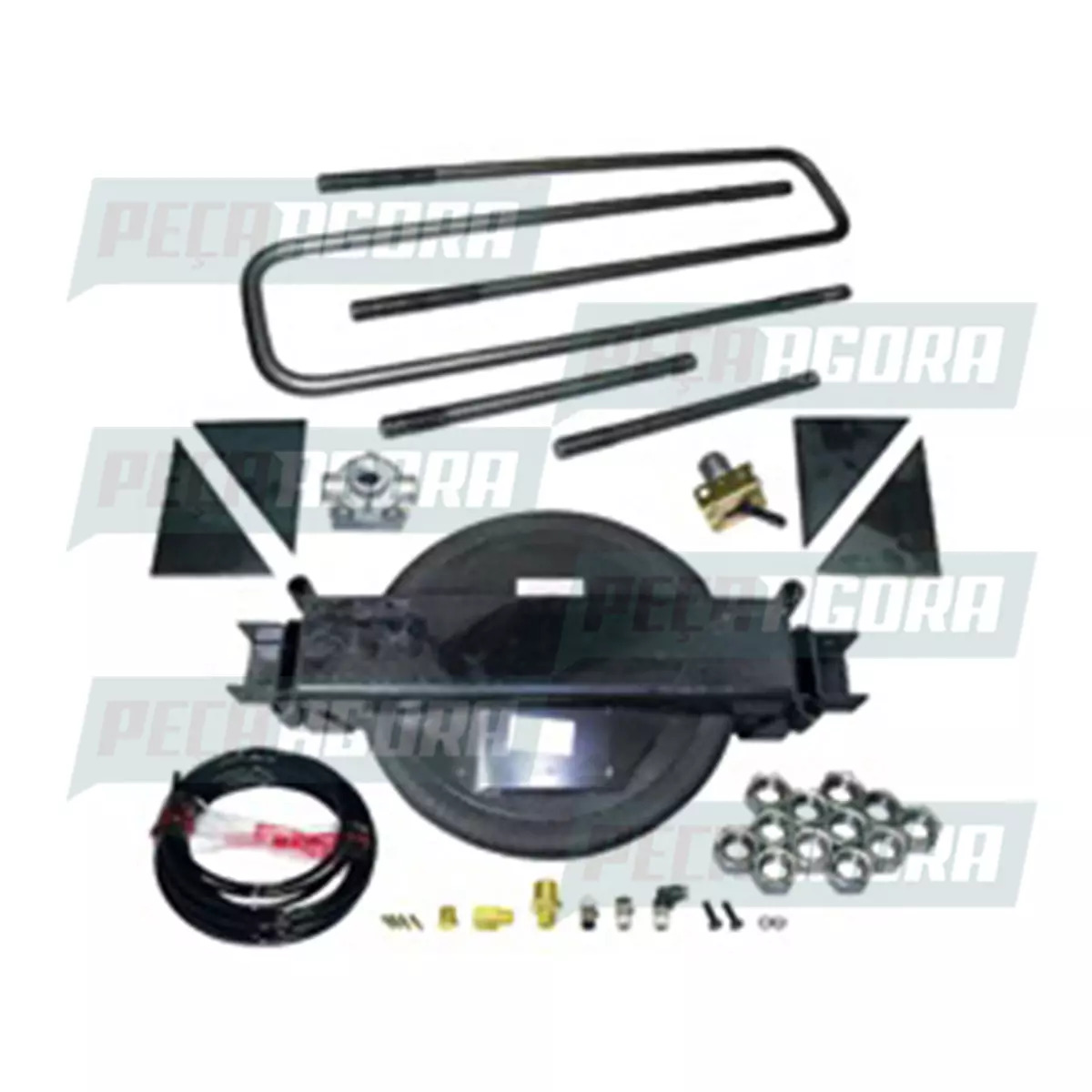 SUSPENSOR PNEUMATICO REBAIXADO 940MM CARRETAS TODAS KIT COMPLETO (OL4501)