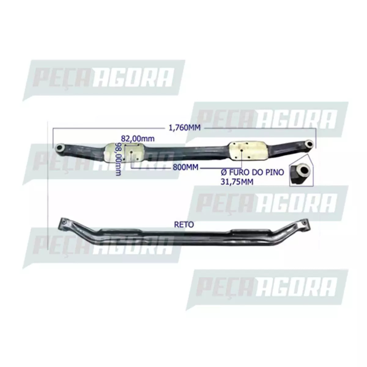 VIGA EIXO DIANTEIRA VW 7.100 8.140 8.100 7.120 8.120 8.150 9.150EOD 5.140 COMPRI