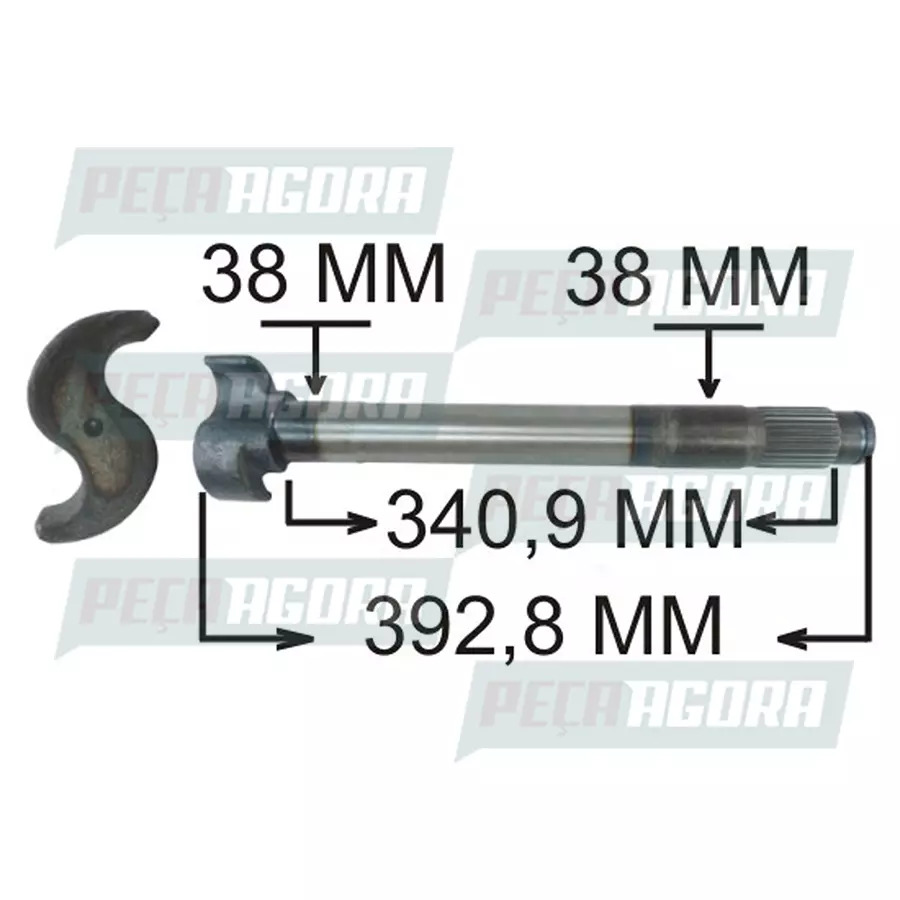 EIXO EXPANSORES 'S' FREIO AR ESQ. TRAS. (28 ESTRIAS) (392,80 MM) AGRALE PARA IVE