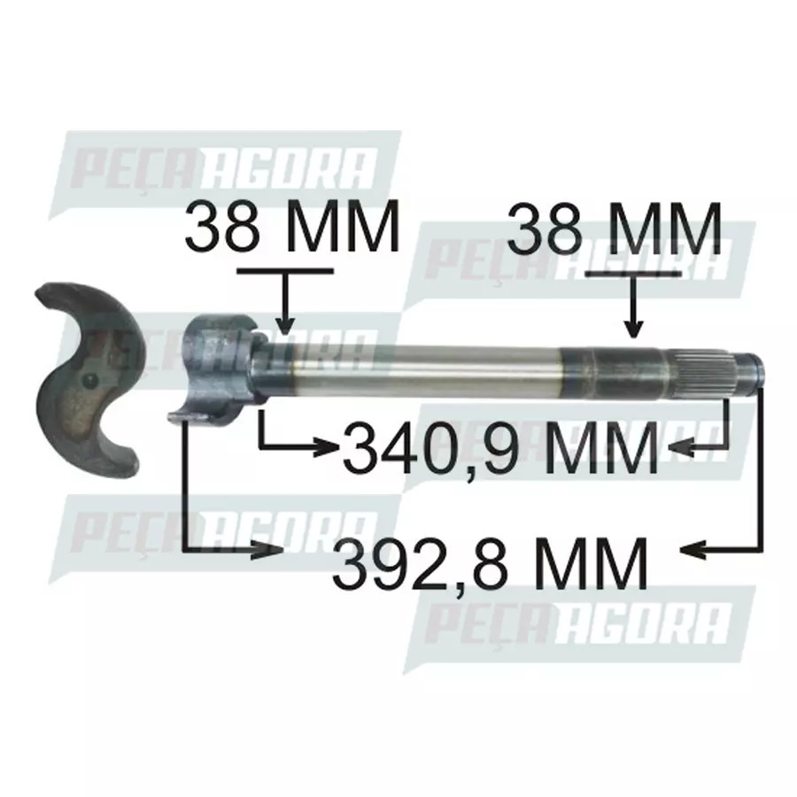 EIXO EXPANSORES 'S' FREIO AR DIR. TRAS. (28 ESTRIAS) (392,80 MM) AGRALE PARA IVE