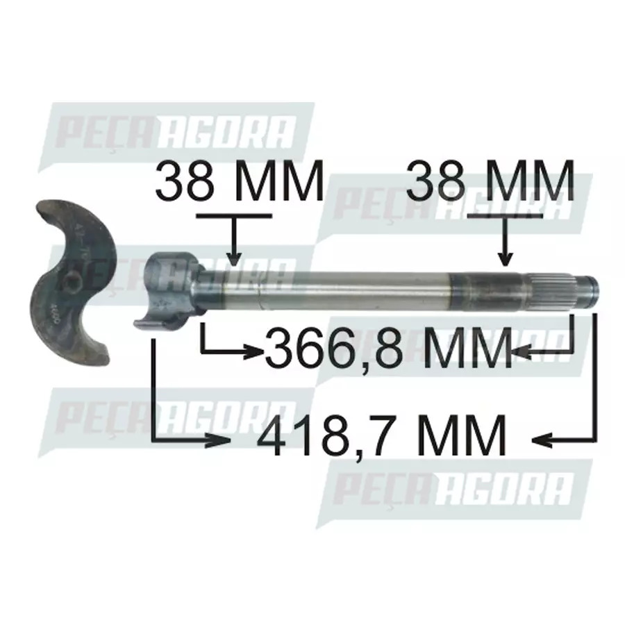 EIXO EXPANSORES 'S' FREIO AR DIR. TRAS. (28 ESTRIAS) (418,7 MM) PARA IVECO VOLKS