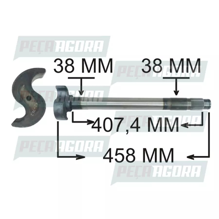 EIXO EXPANSORES 'S' FREIO AR ESQ. TRAS. (28 ESTRIAS) (458,00 MM) MERCEDES       