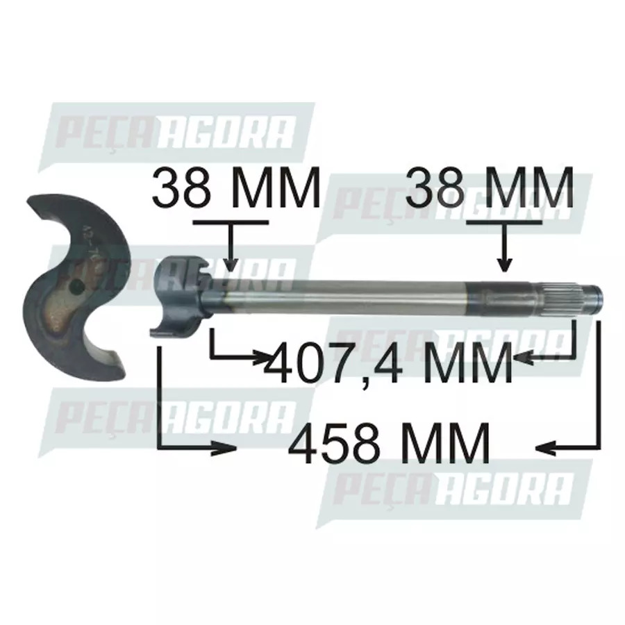 EIXO EXPANSORES 'S' FREIO AR DIR. TRAS. (28 ESTRIAS) (458,00 MM) MERCEDES       