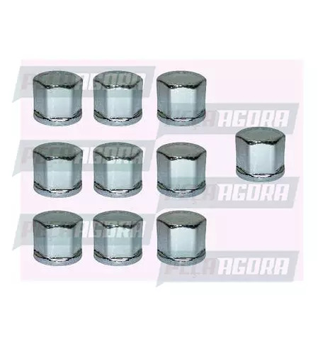 CAIXA COM 10 CAPA PORCA RODA CROMADA PADRAO 21 TRACAO VOLVO TOP (CX.441239**10)