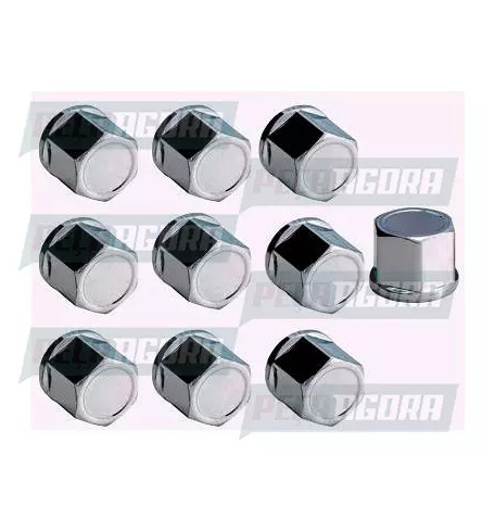 CAIXA COM 10 CAPA PORCA RODA CROMADA PADRAO 23 HYUNDAI HR/KIA BONGO TOP (CX.4419