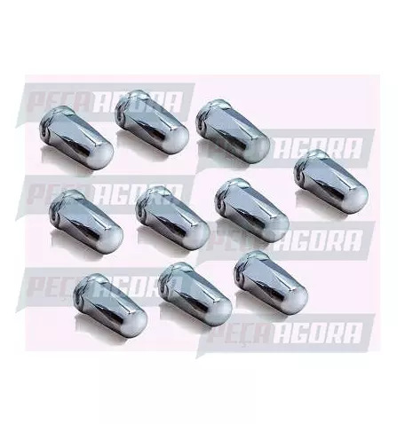 CAIXA COM 10 CAPA PORCA RODA CROMADA BELGA 32/33 TRACAO (CX.459404**10)