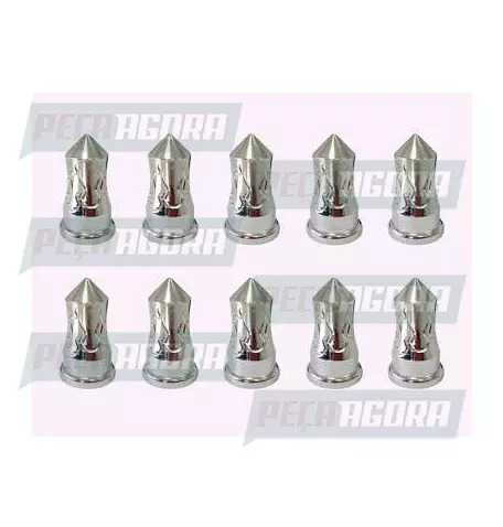 CAIXA COM 10 CAPA PORCA RODA CROMADA FIRE 33 TRACAO TOP (CX.450053**10)