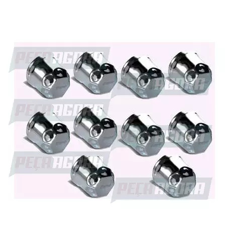 CAIXA COM 10 CAPA PORCA RODA CROMADA BEPO 32(M-159X) REAL (CX.440581-M159X**10)