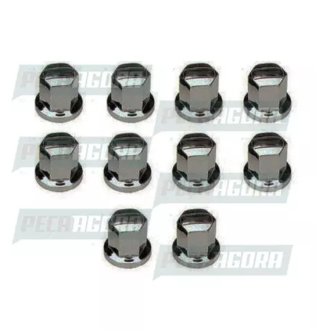 CAIXA COM 10 CAPA PORCA RODA CROMADA BEPO 24(M-158T)MERCEDES BENZ 912 (CX.059009