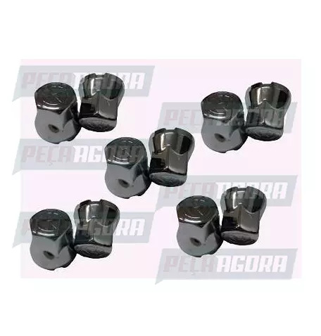 CAIXA COM 10 CAPA PORCA RODA CROMADA VOLKSWAGEN 33 TRACAO TOP (CX.452841**10)