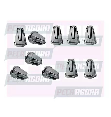 CAIXA COM 10 CAPA PORCA RODA CROMADA 33 HELICOIDAL (CX.449136**10)