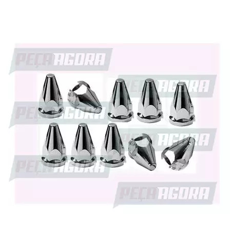 KIT 10 UNIDADES CAPA PORCA RODA CROMADA 32/33 ARGENTINA (K.00043)