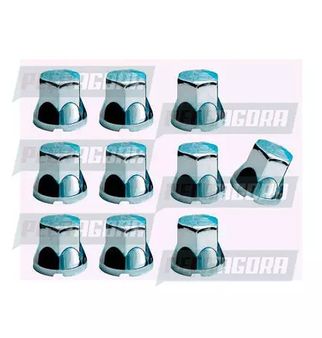 CAIXA COM 10 CAPA PORCA RODA CROMADA PADRAO 33 TRACAO FUNNY TOP (CX.445705**10)