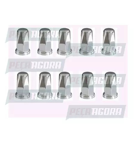 CAIXA COM 10 CAPA PORCA RODA CROMADA BELGA 19 TRACAO TOP (CX.455585**10)