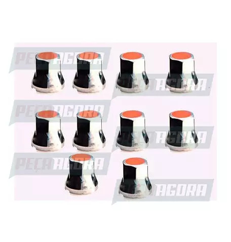 CAIXA COM 10 CAPA PORCA RODA CROMADA PADRAO 33 TRACAO COM REFLETIVO (CX.446225**