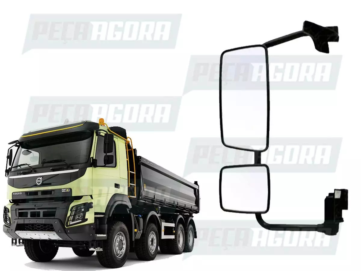 ESPELHO RETROVISOR COMPLETO DIREITO ELETRICO VOLVO FMX (21334848.)