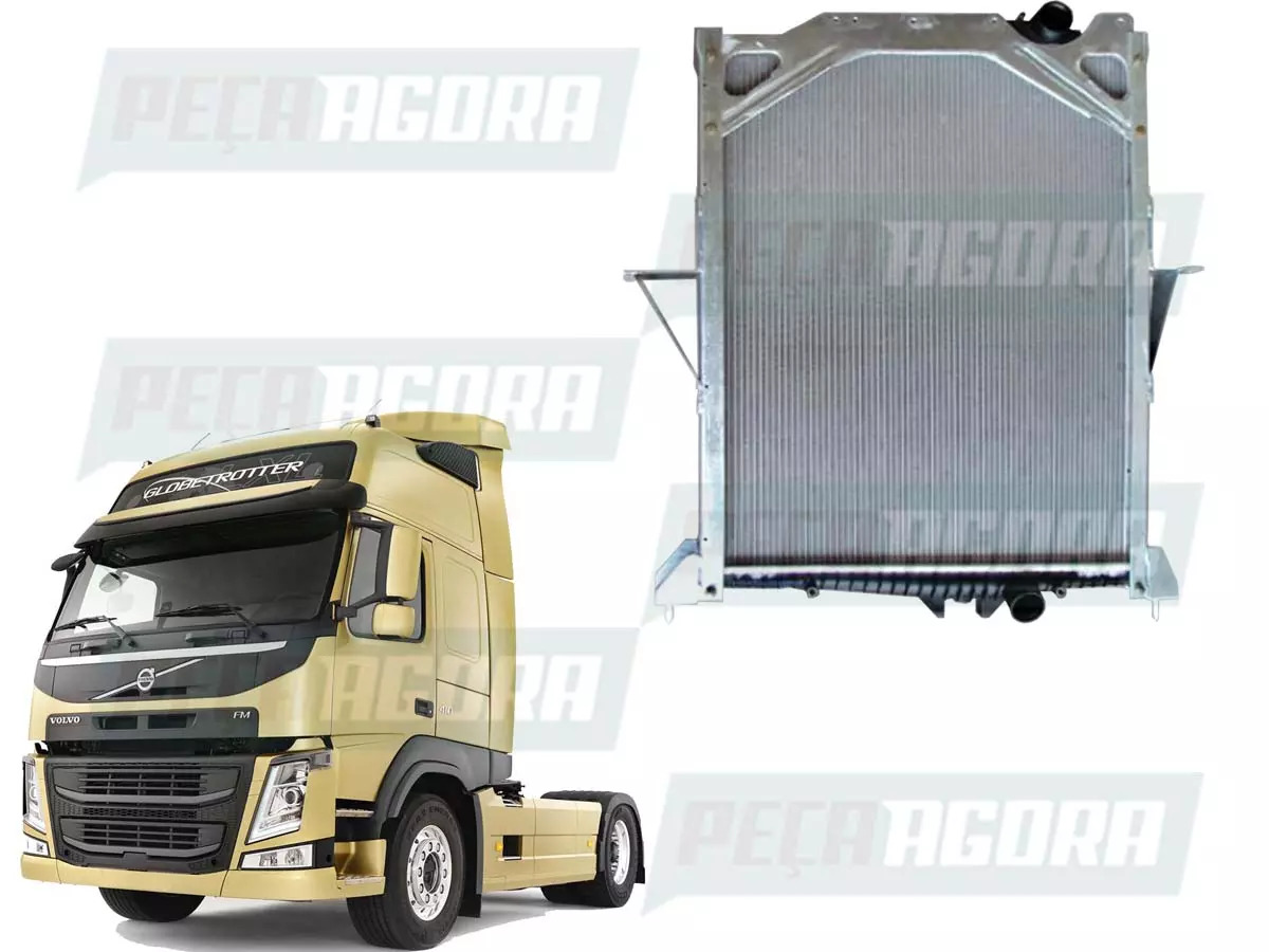 RADIADOR AGUA VOLVO FM7 FM9 FM10 FM11 FM12 FM440 FM340 FM400 FMX COM SUPORTE E L