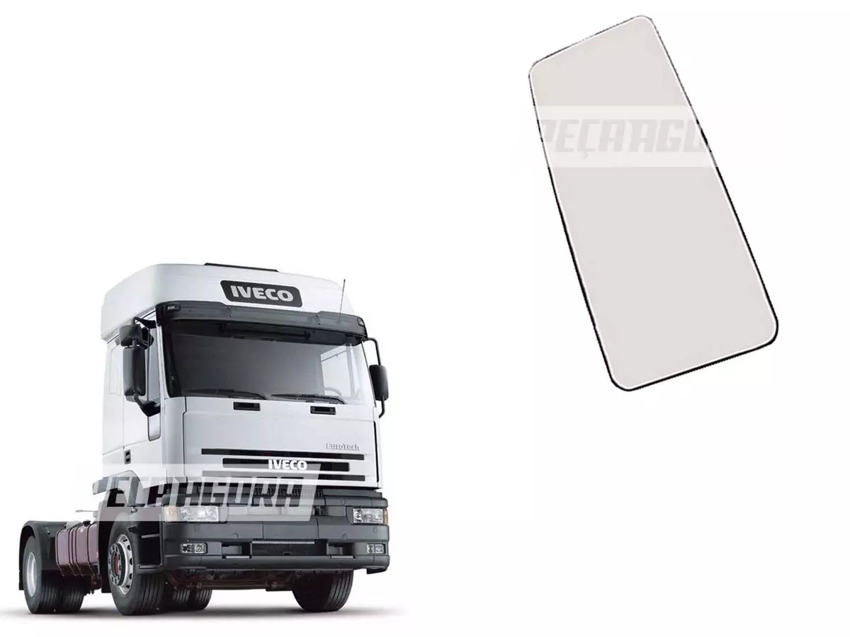 VIDRO ESPELHO RETROVISOR GRANDE LD PARA IVECO EUROTECH SEM DESEMBACADOR (9319319