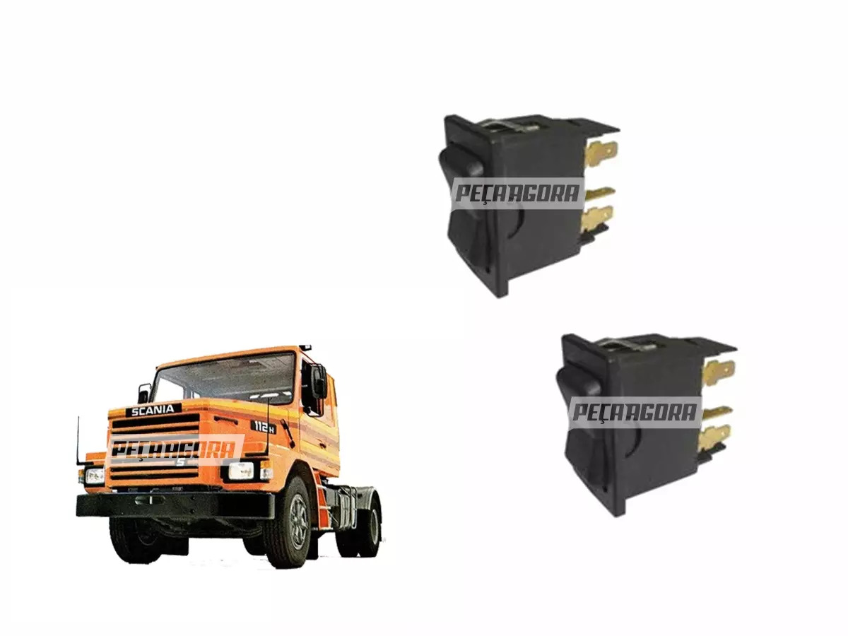 PAR INTERRUPTOR VIDRO ELETRICO PORTA DIREITA ESQUERDA PARA SCANIA 112 (P.290955)
