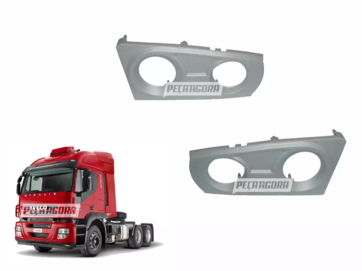 PAR MOLDURA FAROL PARA IVECO STRALIS LD LE (P.504135532)