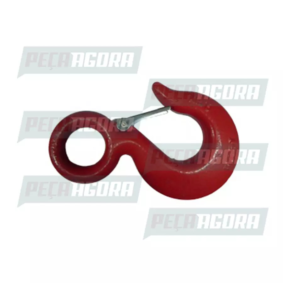 GANCHO SEGURANCA 5 TONELADAS FORJADO CARBONADO COM OLHAL COM TRAVA (5991046609)