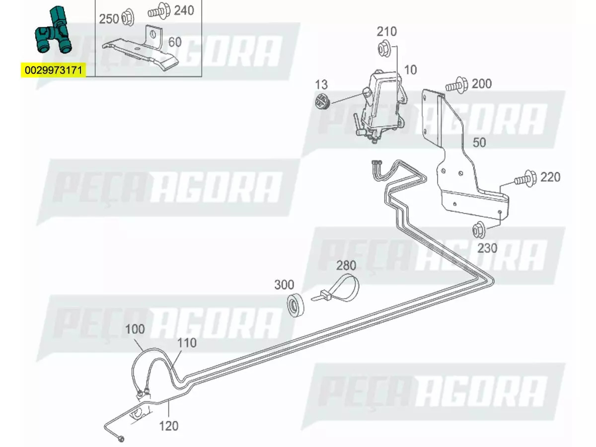 CONEXAO ROSQUEADA MANGUEIRA ALTA PRESSAO NA BOMBA DE BASCULAMENTO MB ATEGO 1419 