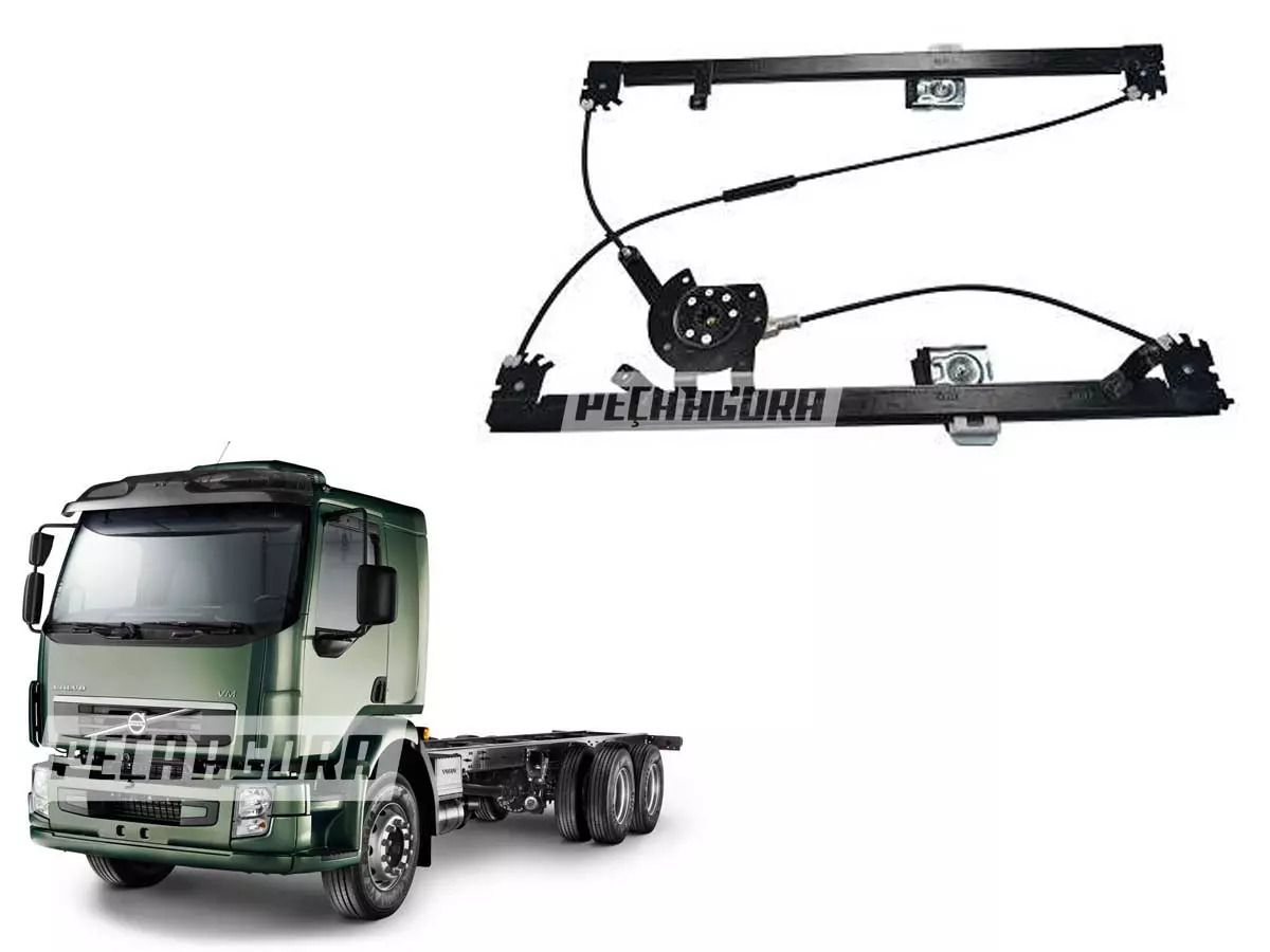 MAQUINA VIDRO ELETRICA SEM MOTOR VOLVO VM 2004 EM DIANTE COM ESTRIA ESQUERDO MAB