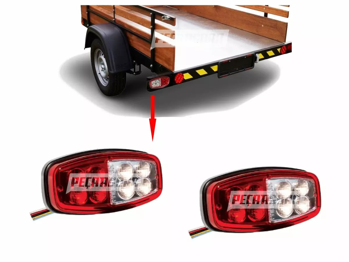 PAR LANTERNA TRASEIRA 8 LED BLINDADA BIVOLT ACRILICO (CX.PL08040067**2)