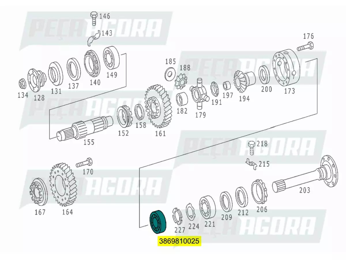 ROLAMENTO BENGALA SEMI EIXO MB ATEGO 2730 (3869810025)