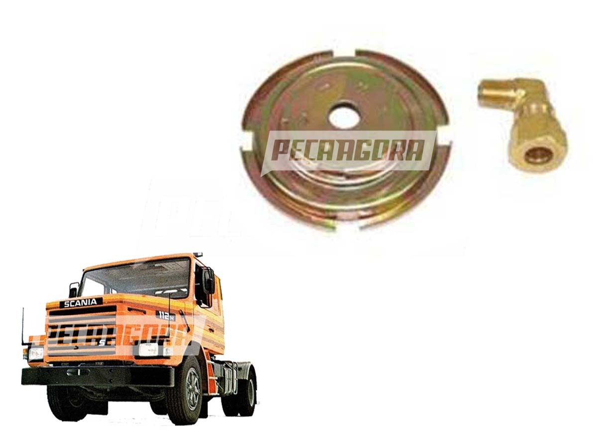 TAMPA INFERIOR TANQUE COM COTOVELO 12MM PARA SCANIA R143 T113 R112 T112 R113 (53