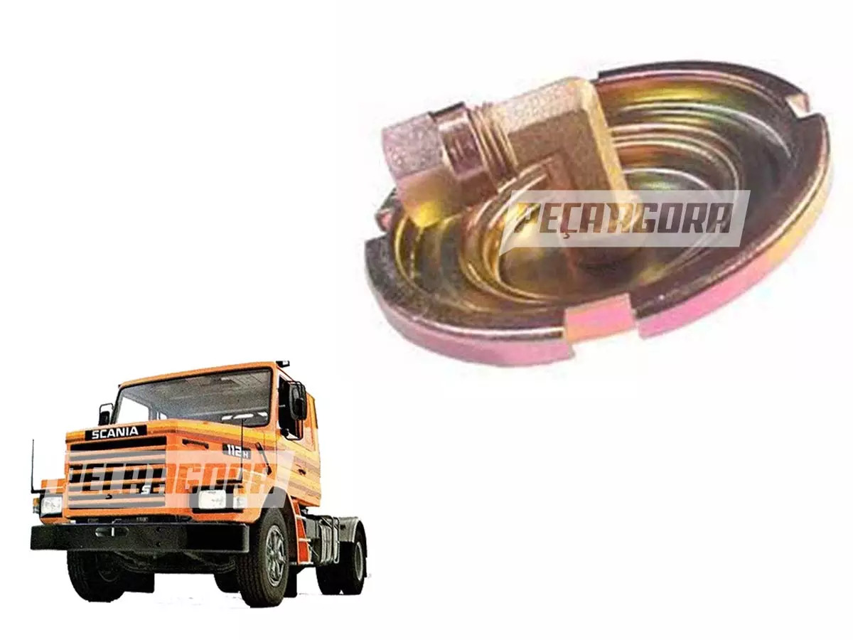 TAMPA INFERIOR TANQUE COM COTOVELO 10MM PARA SCANIA T112 R112 T142 R142  (537180