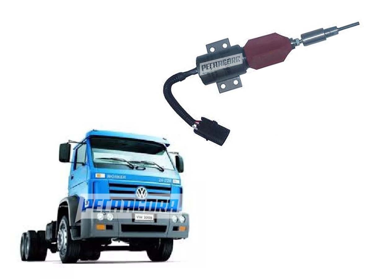 VALVULA SOLENOIDE 12V CORTE COMBUSTIVEL 3 PINOS VW MWM 17240 17220 24220 40300 2