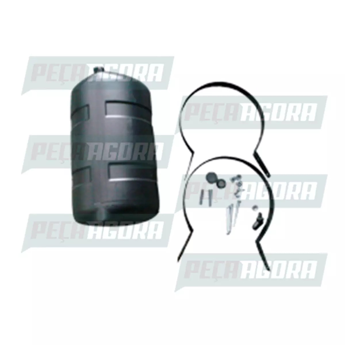 COROTE DAGUA 25L COR PRETO 2 CINTAS 2 TUCHOS 4 PARAFUSOS 4 PORCAS 8 ARRULAS 1 TA