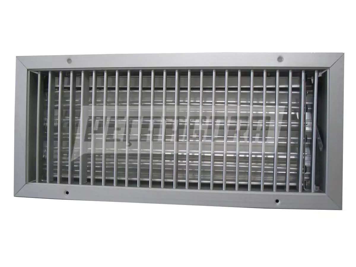 GRELHA DE INSUFLAMENTO MODELO GDH COM DUPLA DEFLEXAO COM ALETAS POSTERIORES VERT