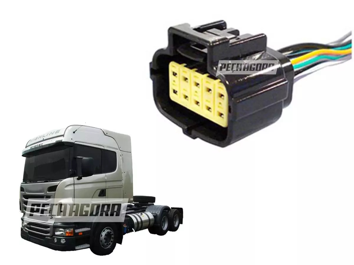 CHICOTE REPARO FAROL PARA SCANIA SERIE 5 10 VIAS ETE7780 (ETE7780)