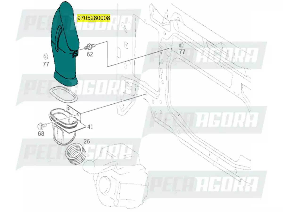 CAIXA DE ENTRADA DO SISTEMA DE AR MB ATEGO MERCEDES BENZ (9705280008)